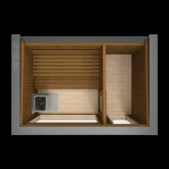 Gartensauna Mit Umkleide OPX-WP SPACE II -Baden Verkaufs-Shop AUSSENSauna mit Umkleide Optirelax Space II 1280x1280