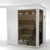Balkon-Terrassen Sauna OPTIRELAX View S-W -Baden Verkaufs-Shop Balkon Terrassen Sauna OPTIRELAX Saunahaus Garten View S in weiss 1280x1280