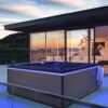 Design-Line Whirlpool Modell M -Baden Verkaufs-Shop Balkon Whirlpool OPTIRELAX winterfester Whirlpool auf der Terrasse einer Luxus Villa aufgestellt 1280x1280