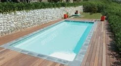 Luxus Ceramic Polyester Pool LCP-N45-N100 -Baden Verkaufs-Shop Fertigpool OPTIRELAX Polyester Pool mit Randsteinen 1200x520