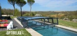 Flache Pool Überdachung AZ-NEO -Baden Verkaufs-Shop Pool Ueberdachung flach OPTIRELAX Abdeckung 1200x520