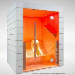 Luxus Infrarotsauna ERGO LUX-II -Baden Verkaufs-Shop Premium Liege Infrarotkabine in weiss OPTIRELAX ergo LUX II 1280x1280
