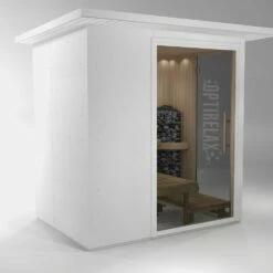 Baden Verkaufs-Shop -Baden Verkaufs-Shop Sauna Garten Balkon Terrassen OPTIRELAX Mini Sauna View S in weiss mit Glas 1280x1280