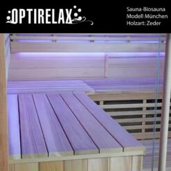 Biosauna OPTIRELAX® München -Baden Verkaufs-Shop Sauna OPTIRELAX Modell Muenchen aus Zeder 1280x1280
