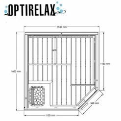 Ecksauna HOTRELAX E160 -Baden Verkaufs-Shop Sauna Plan E160 1280x1280