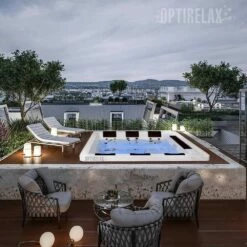 Aussen-Garten Whirlpool OPTIRELAX® Cayman -Baden Verkaufs-Shop Whirlpool Outdoor engebaut in die Terrasse OPTIRELAX Whirlpool Cayman 1280x1280